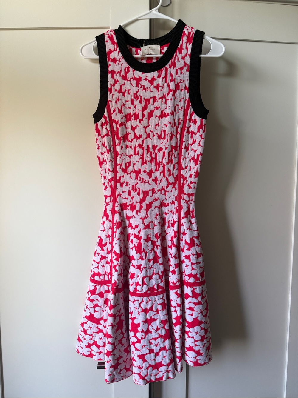 Floral Knit Dress with Black Trim, Size 6/8 by Kate Spade